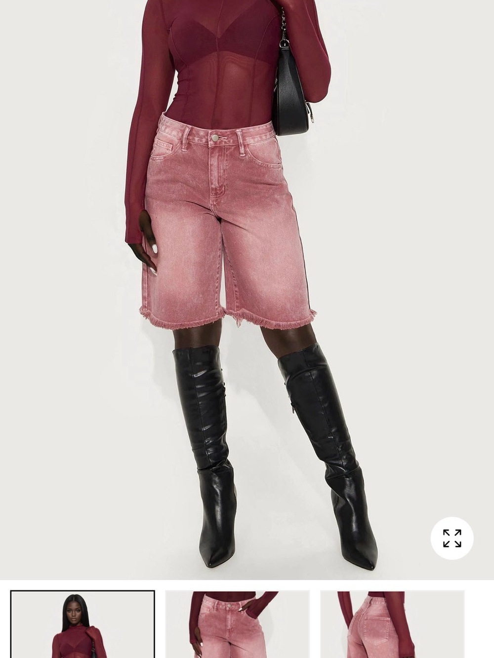 Fashion Nova denim Shorts! NWT Women's Distressed High-Rise Pink Denim Shorts